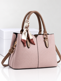 Elara Elegant Structured Handbag – Blush Pink &amp; Brown